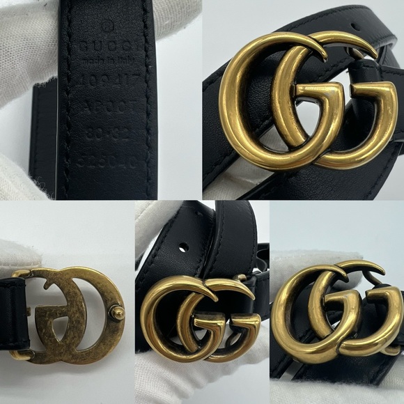 Authentic Gucci Marmont 20mm thin Black leather belt - Picture 8 of 10